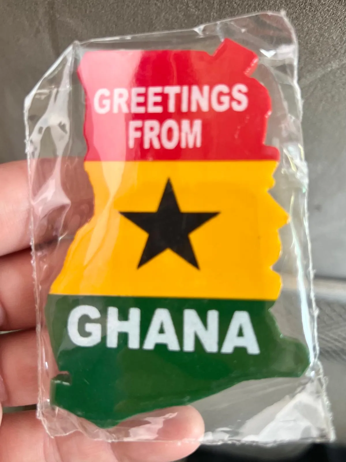 Souvenir reading “Greetings from Ghana”