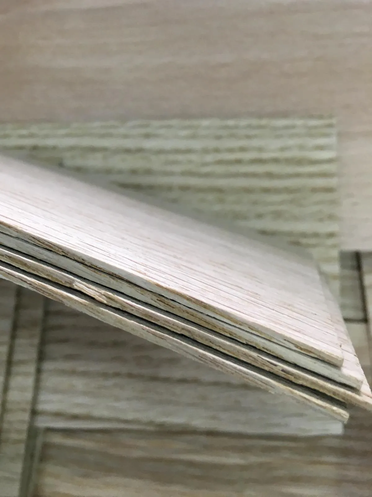 Edge detail of a stack of veneer sheets